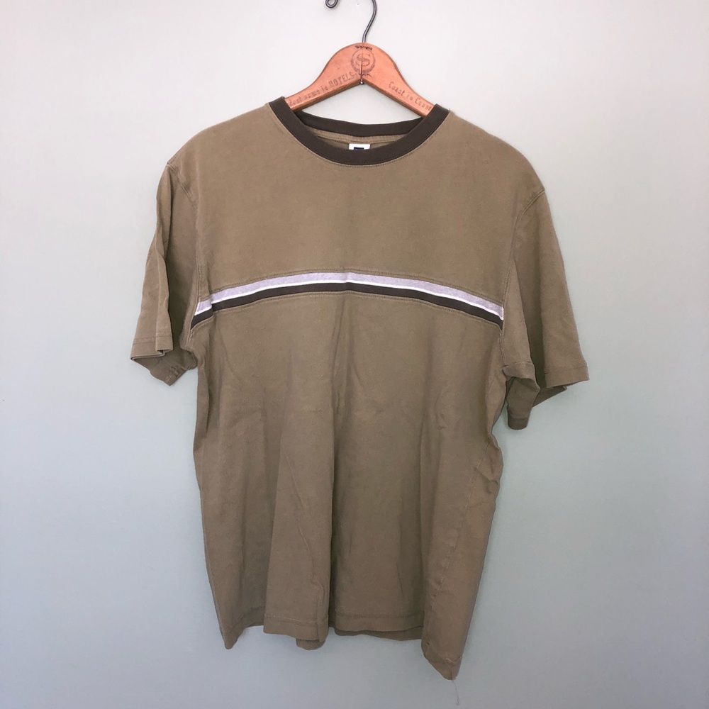 4/$25 GAP Light Brown Olive Striped Short Tee